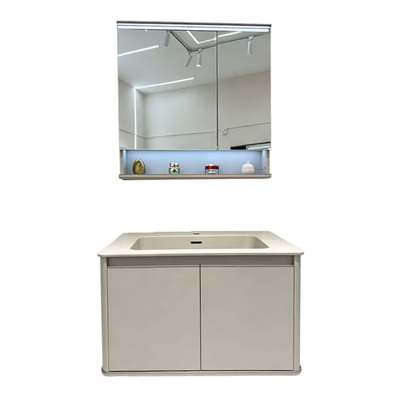 Tocador de baño minimalista de madera maciza multicapa