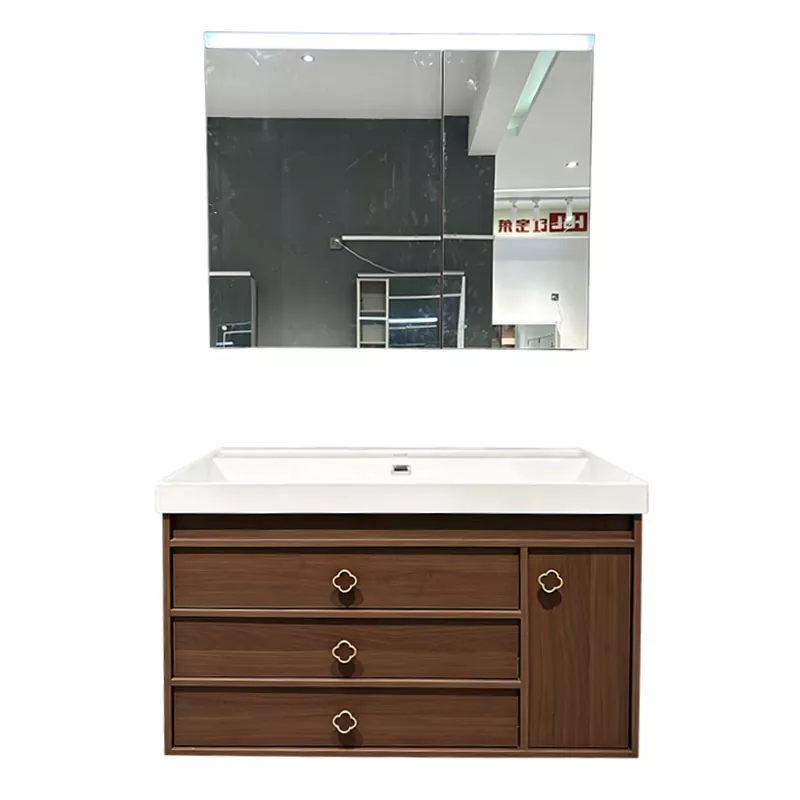 Tocador de baño de madera maciza multicapa con varios cajones